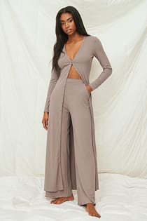 Gerippter langer Cardigan