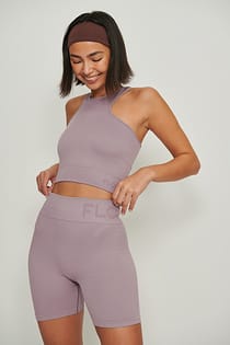 Recycled ribbad assymetrisk topp