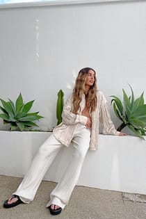Ribbed Flowy Trousers