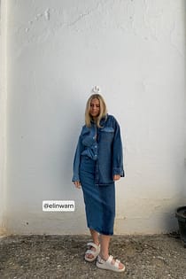 Denimnederdel i to nuancer