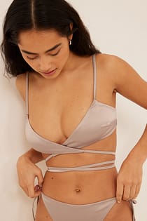 Wrap Around Satin Tie Top