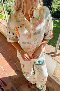 Printed Linen Blend Shirt