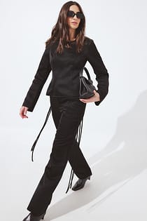 Satin Fringe Detail Trousers