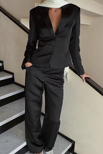 Satin Mid Waist Trousers
