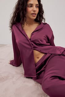 Satin Panel Pyjama Shirt