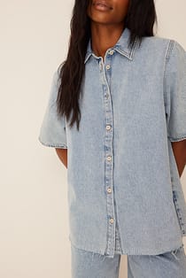 Kortärmad denimskjorta