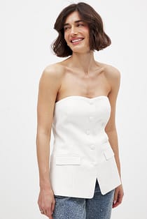 Sweetheart Button Front Corset Top