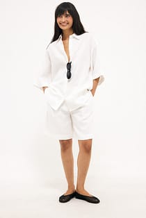 Tailored Linen Shorts