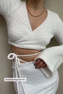 Fluffy Knitted Wrap Sweater