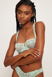 Wide Strap Lace Balconette Bra