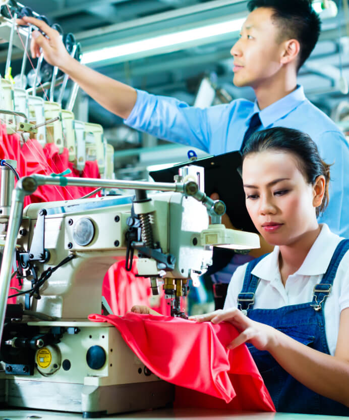 Interior of shirt factory