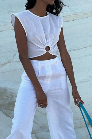 Cream Crop top