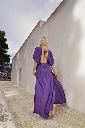 Dark Purple Golvende midi-jurk