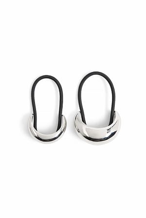 Silver 2-Pack Detailed Hair Tie