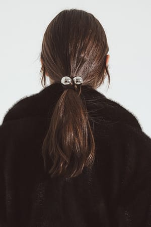 Silver Lot de 2 élastiques à cheveux avec boule terrestre