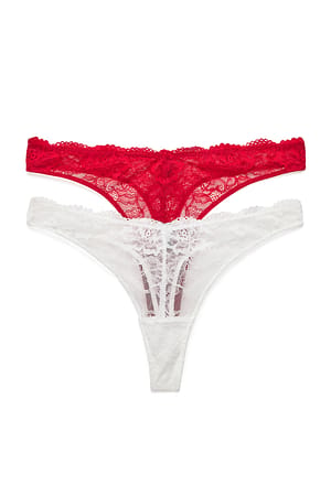 Red Lot de 2 strings en V