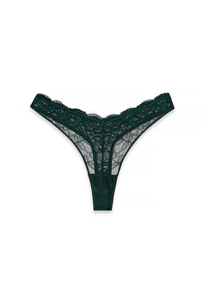 Deep Green 2-pakning v-formet stringtruse