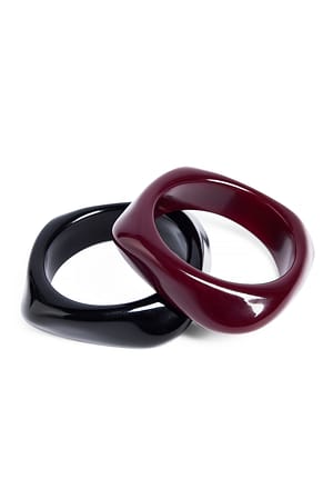 Multicolor 2er-Pack Harz-Armreifen