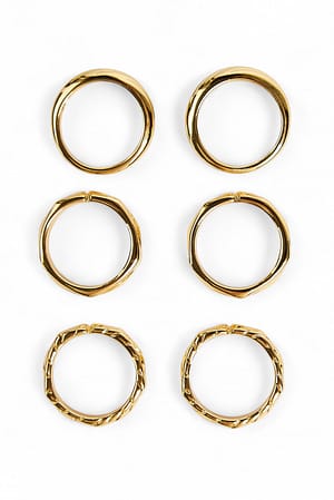 Gold Gemischte vergoldete Ringe im 6-er Pack