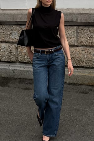 Dark Blue Jeans med lavt liv