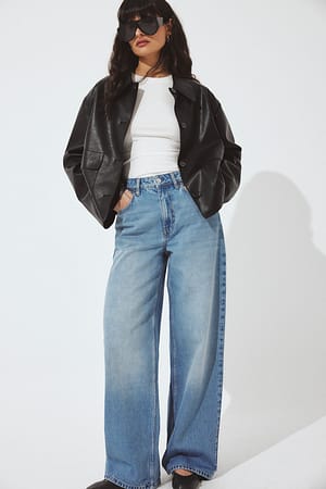 Light Blue Jean large taille haute Alley