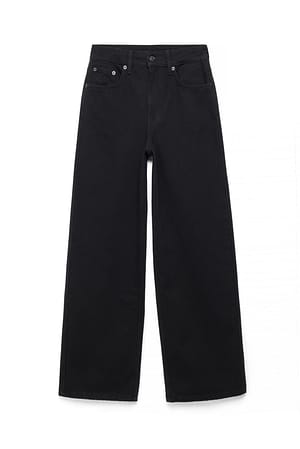 Black weite Alley Jeans mit hoher Taille