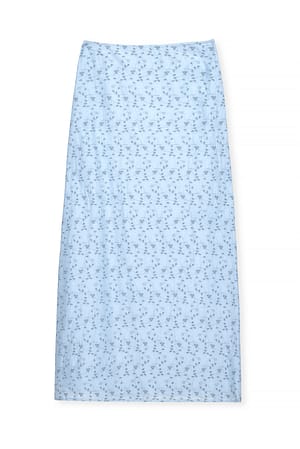 Blue Maxikjol med broderie anglaise