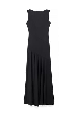 Black Asymmetric Maxi Dress