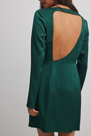 Petrol Blue Asymmetrisches Minikleid mit offenem Rücken