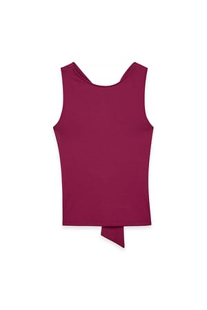 Burgundy Back Detail Top