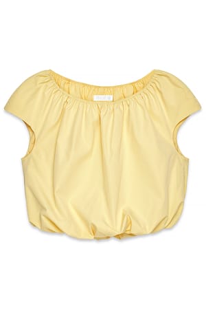 Light Yellow Balloon Hem Top