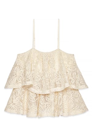 Beige Bandeau-Spitzentop
