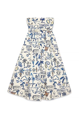 Print Bandeau Tie Back Dress