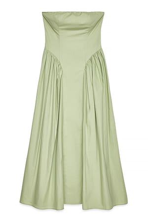 Light Green Vid maxiklänning med bandeau