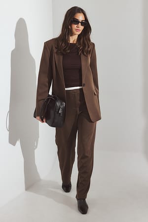 Dark Brown Basic Suit Pants