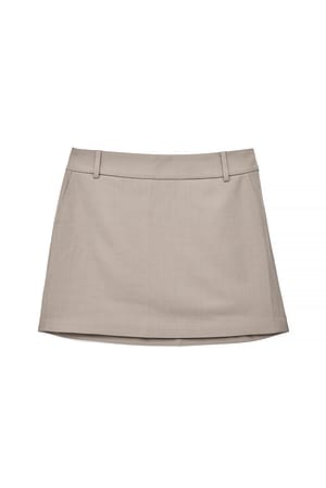 Light Taupe Miniskjørt med beltesløyfe