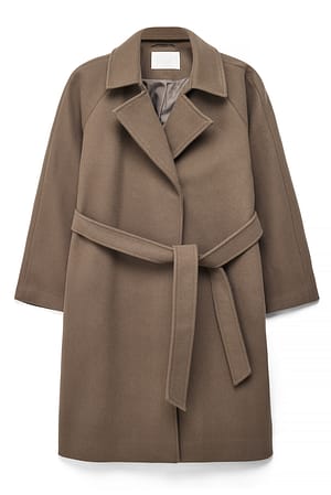 Taupe Jakke med belte