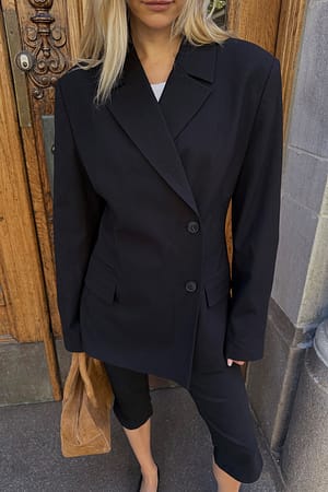 Black Blazer ajusté à la taille