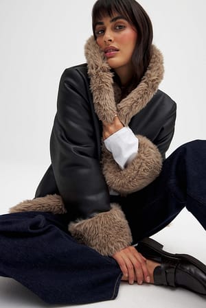 Brown Bonded-Jacke