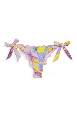 Multi Print Bikinitruse med sløyfedetaljer