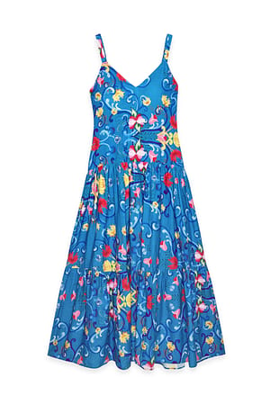 Print Bow Detail Maxi Dress