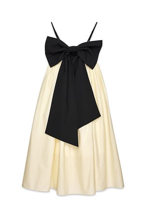 Light Yellow Midikleid mit Schleifendetail