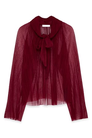 Red Bluse med sløyfe i halsen