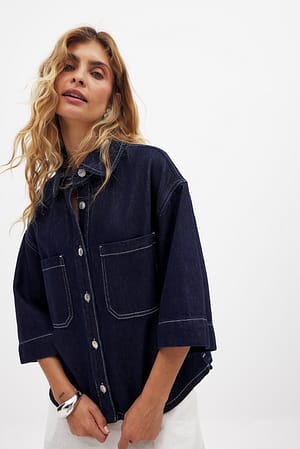 Rinse Wash Boxig skjorta i denim