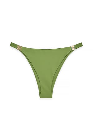Green Buckle Detail Bikini Panty