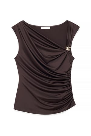 Brown ärmelloses Oberteil mit Schnallendetail