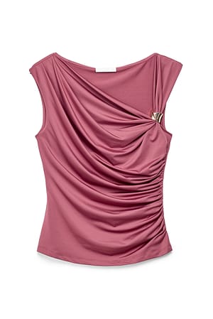 Dusty Pink ärmelloses Oberteil mit Schnallendetail