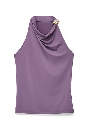 Dark Violet Buckle Detail Top