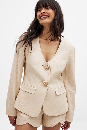 Beige Blazer boutonné