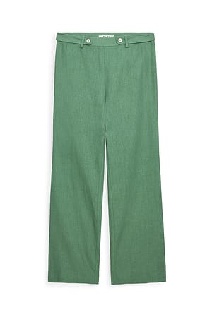 Green Hose aus Leinenmischung mit Knopfdetail